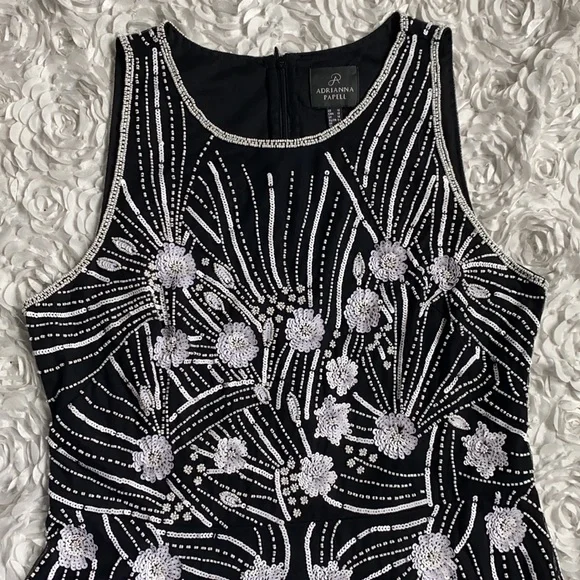 Adrianna Papell beaded cocktail dress size 12 - Picture 6 of 8